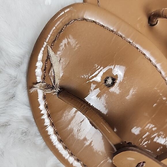 Tory Burch Miller Patent Leather Sandals In Sand Nude Tan Color Size 8M - Picture 2 of 6